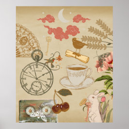 Vintage Collage Art Poster
