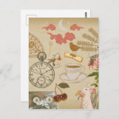 Vintage Collage Art Postkarte (Vorne/Hinten)