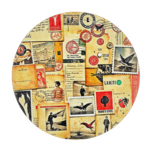 Vintage Collage Art Schneidebrett