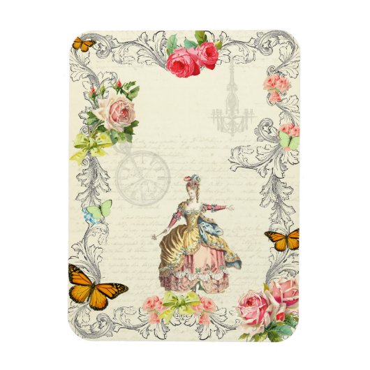 Vintage Collage aus dem 18. Jahrhundert Magnet (Vertikal)