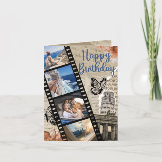 Vintage Collage Birthday Card Dankeskarte