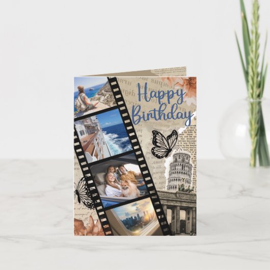 Vintage Collage Birthday Card Dankeskarte (Vorderseite)