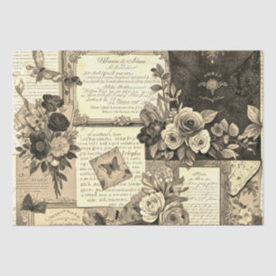 Vintage Collage - Blumenbriefe Seidenpapier