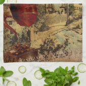 Vintage Collage, Bonjour De Paris Handtuch (Gefaltet)