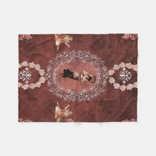 Vintage Collage Fleecedecke (Vorderseite (Horizontal))