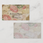 Vintage Collage, französische Buchstaben und Visitenkarte (Vorne/Hinten)