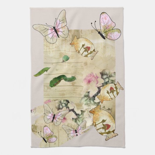 Vintage Collage Geschirrtuch (Vertikal)