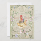 Vintage Collage - Hähne und Blume Feiertagskarte (Vorderseite)
