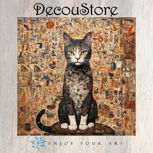 Vintage-Collage-Katze-Decoupage Seidenpapier