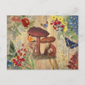 VINTAGE COLLAGE MUSHROOM POSTCARD POSTKARTE (Vorderseite)
