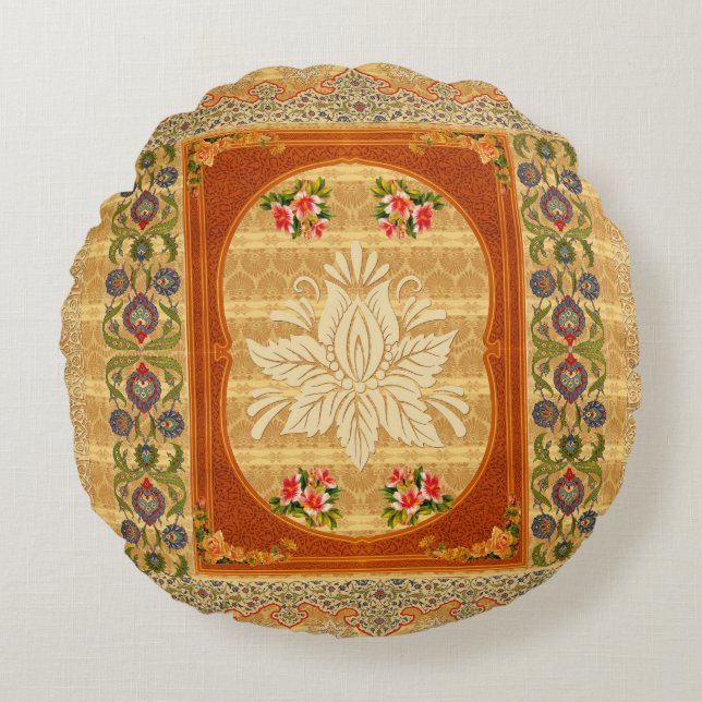 Vintage Collage Rundes Kissen (Vorderseite)