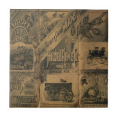 Vintage Collagen-Anzeigen-Keramik-Fliese 1885 Fliese (Vorderseite)