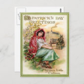 Vintage Colleen St Patrick's Day Card Postkarte (Vorne/Hinten)