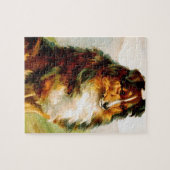 Vintage Collie-Hund Puzzle (Horizontal)