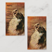 Vintage Collie und Vogel Visitenkarte (Vorne/Hinten)