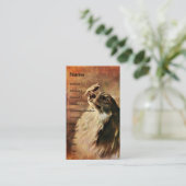 Vintage Collie und Vogel Visitenkarte (Stehend Vorderseite)