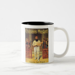 Vintage Colman's Senf führt die Feldgrille an Zweifarbige Tasse