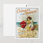 Vintage Colmans Senfkids auf der Strandanzeige Postkarte (Vorne/Hinten)