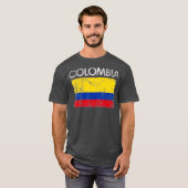 Vintage Colombia Colombian Flag Pride Gift T-Shirt (Vorne ganz)