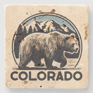 Vintage Colorado-Berge Steinuntersetzer