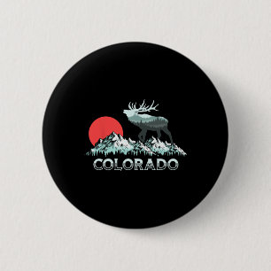 Vintage Colorado-Elchjäger Naturschutz Retro Grafi Button
