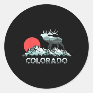 Vintage Colorado-Elchjäger Naturschutz Retro Grafi Runder Aufkleber