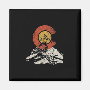 Vintage Colorado Flag Berg Sonnenuntergang Outdoor Magnet
