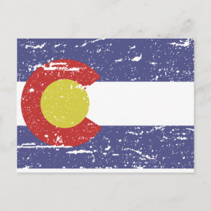 Vintage COLORADO-Flagge Postkarte