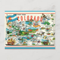 Vintage Colorado Karte Postkarte
