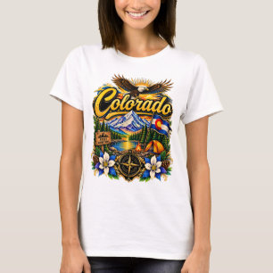 Vintage Colorado Rocky Mountains Camping Weißkopfs T-Shirt
