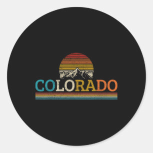 Vintage Colorado Souvenir - Herren Schwarz Small C Runder Aufkleber