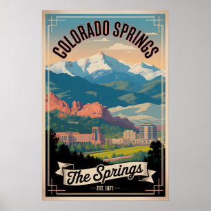 Vintage Colorado Springs Colorado Retro-Reise Poster