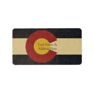 Vintage Colorado-Staats-Flagge Adressaufkleber