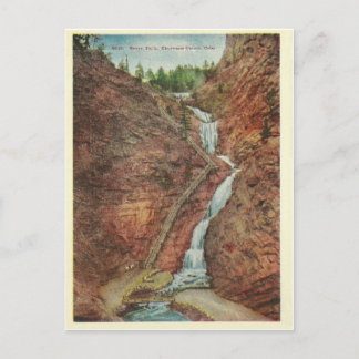 Vintage Colorado Wasserfälle Postkarte