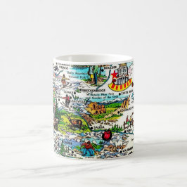 Vintage Colorful Colorado Map Mug Kaffeetasse