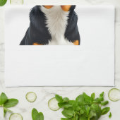 Vintage Colorful Dog Portrait Illustration Retro P Geschirrtuch (Gefaltet)