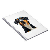 Vintage Colorful Dog Portrait Illustration Retro P Notizblock (Rechte Seite)