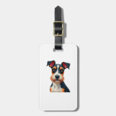 Vintage Colorful Dog Portrait Illustration Retro T Gepäckanhänger (Vorderseite vertikal)