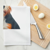 Vintage Colorful Dog Portrait Illustration Retro T Geschirrtuch (Viertel Falte)