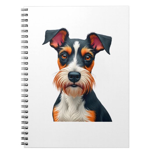 Vintage Colorful Dog Portrait Illustration Retro T Notizblock (Vorderseite)