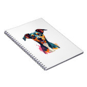 Vintage Colorful Dog Portrait Pop Art Illustration Notizblock (Rechte Seite)