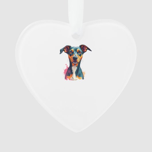 Vintage Colorful Dog Portrait Pop Art Illustration Ornament (Vorderseite)