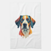 Vintage Colorful Dog Portrait Pop Art Style Pet Il Geschirrtuch (Vertikal)