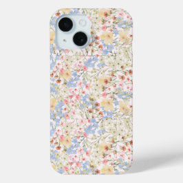 Vintage Colorful Flower iPhone 15 Phone Case 