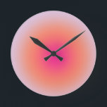 Vintage Colorful Gradient Runde Wanduhr<br><div class="desc">Gradient Design - Aura Effect - Green,  Lilac,  Orange And Pink Ombre.</div>
