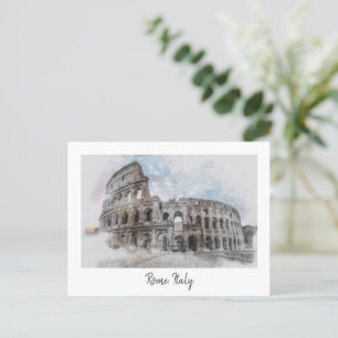 Vintage Colosseum Postkarte - Rom Art Reisen
