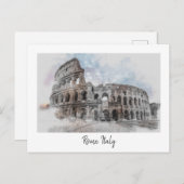 Vintage Colosseum Postkarte - Rom Art Reisen (Vorne/Hinten)
