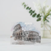 Vintage Colosseum Postkarte - Rom Art Reisen (Stehend Vorderseite)