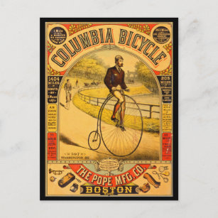 Vintage Columbia Bicycle Reprint Postkarte