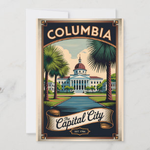 Vintage Columbia South Carolina Die Hauptstadt Feiertagskarte